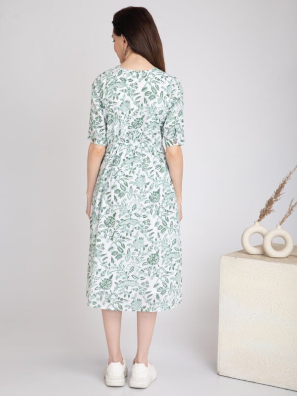 Hand Block Print Midi Dress- Pure Cotton - Image 6