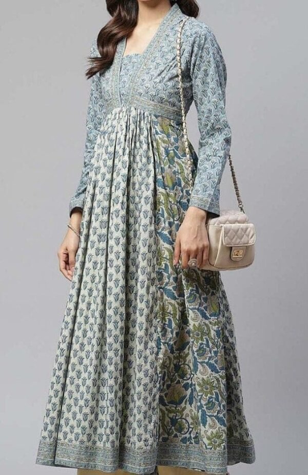 Pure Cotton Long dress- Hand Block Print Indian Maxi dress - Image 3