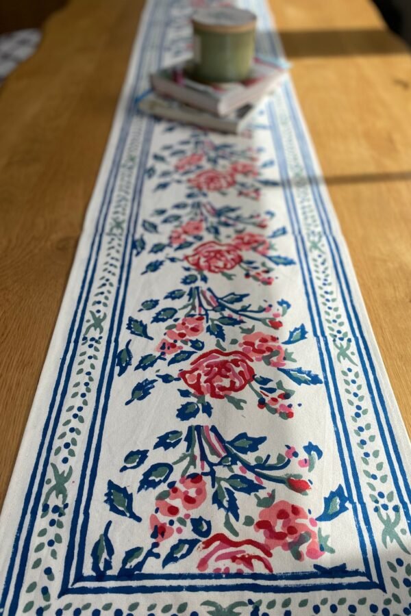 block print table runner