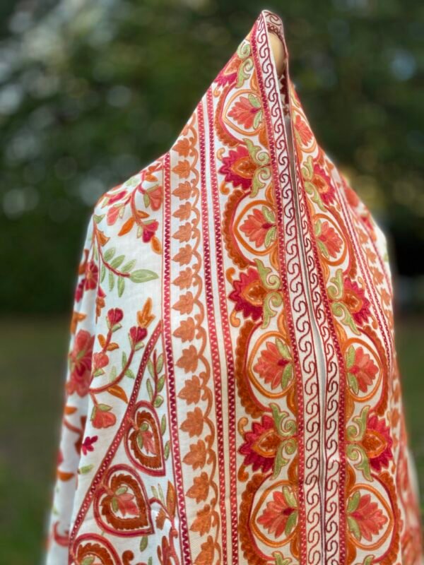 Luxury Wool embroidered Shawl Winter Wrap. - Image 6