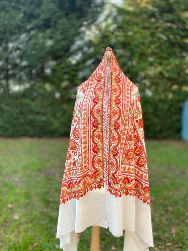 Luxury Wool embroidered Shawl Winter Wrap. - Image 5