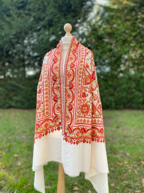 Luxury Wool embroidered Shawl Winter Wrap. - Image 7