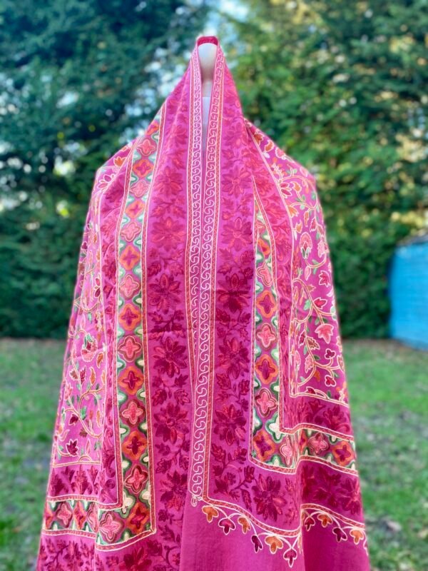 Luxury Wool embroidered Shawl Winter Wrap. - Image 3