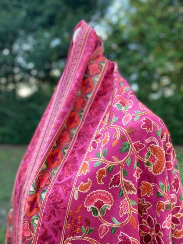 Luxury Wool embroidered Shawl Winter Wrap.