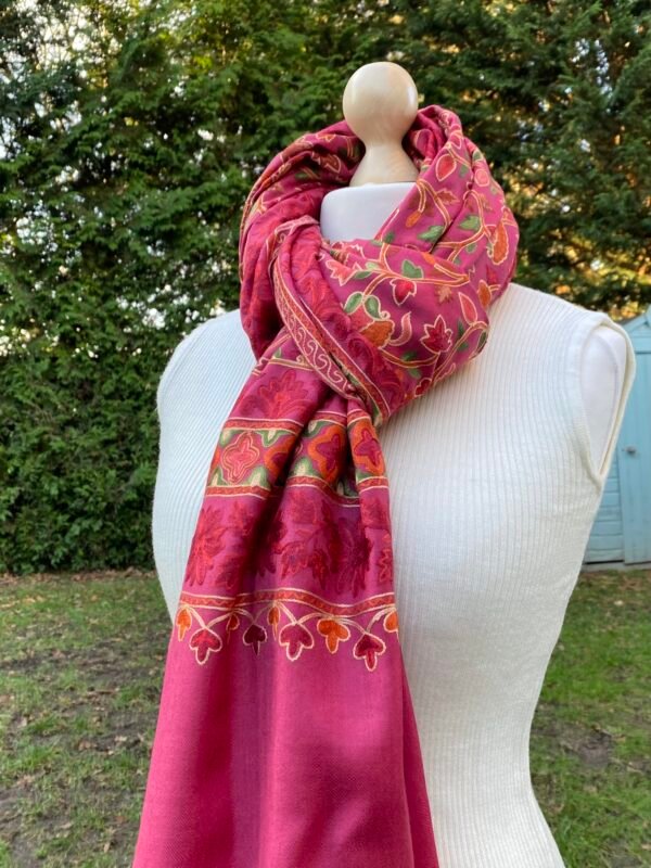 Luxury Wool embroidered Shawl Winter Wrap. - Image 4