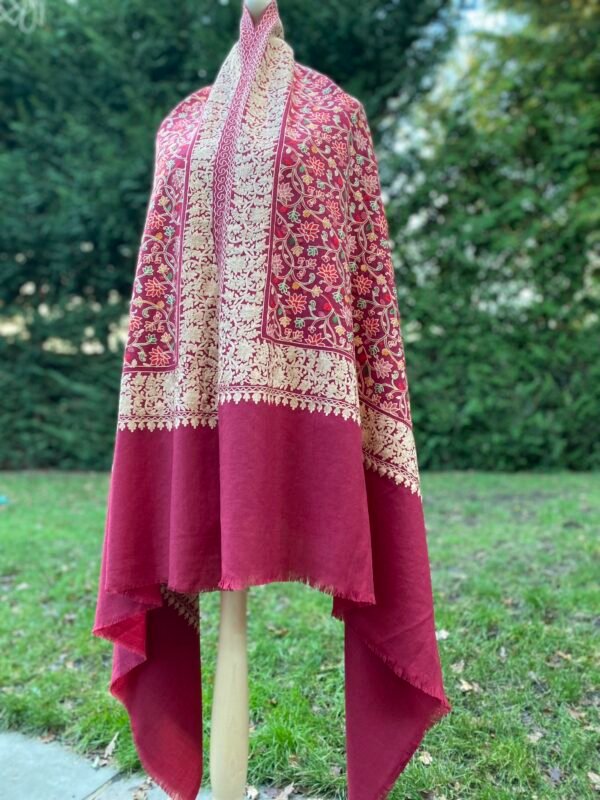 Luxury Wool embroidered Shawl Winter Wrap - Image 3