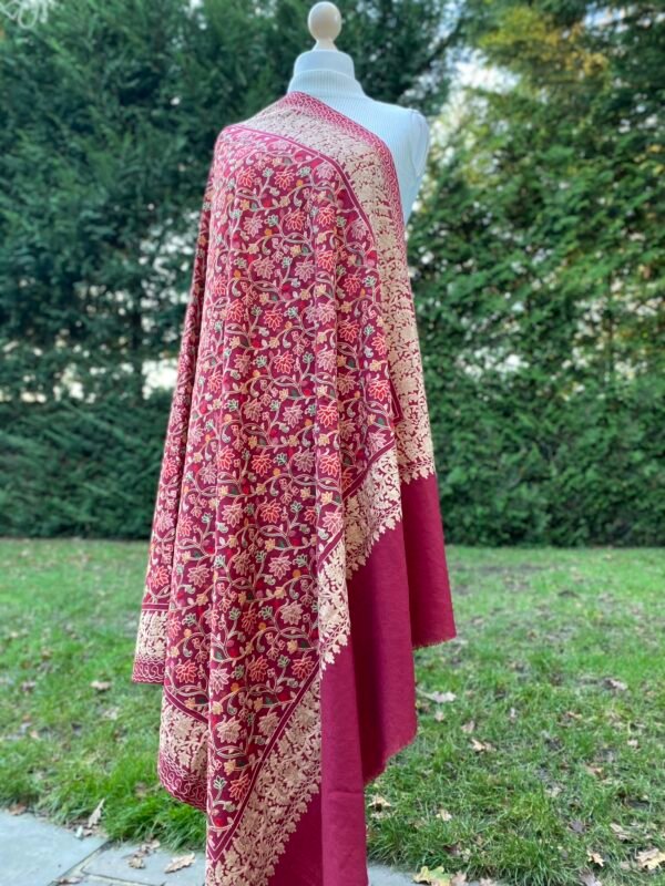 Luxury Wool embroidered Shawl Winter Wrap - Image 8