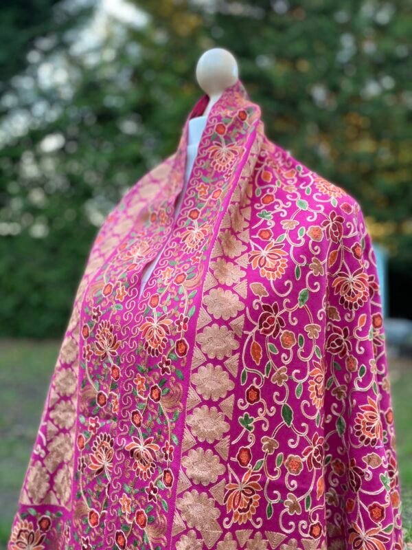 Embroidered Luxury wool Shawl Winter Wrap