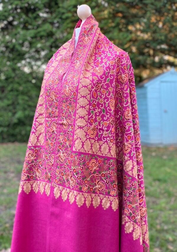 Embroidered Luxury wool Shawl Winter Wrap - Image 6