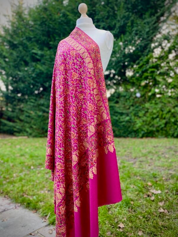 Embroidered Luxury wool Shawl Winter Wrap - Image 8