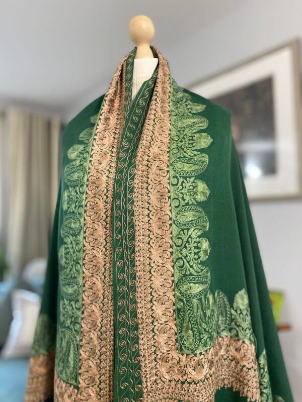 Wool Silk Shawl Embroidered Lightweight Stole - Image 4