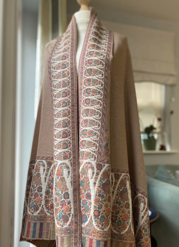 Luxury Wool Shawl-Paisley Kani Border Winter Wrap