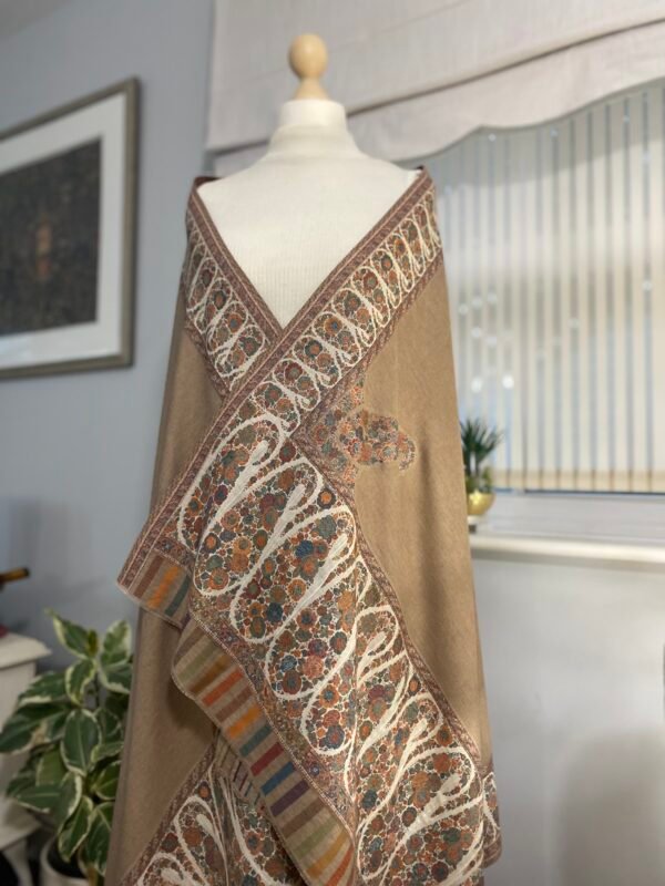 Luxury Wool Shawl-Paisley Kani Border Winter Wrap - Image 5