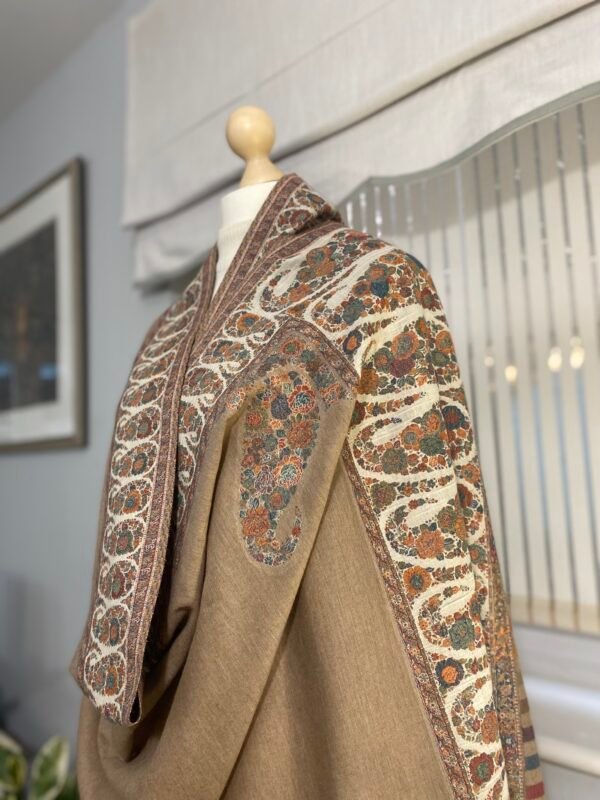 Luxury Wool Shawl-Paisley Kani Border Winter Wrap - Image 10