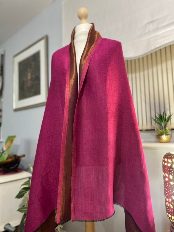 Reversible Fine Wool Shawl-Mulberry-Antique Copper - Image 3