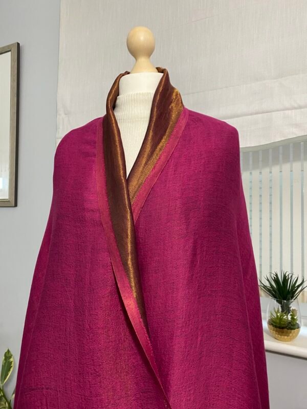 Reversible Fine Wool Shawl-Mulberry-Antique Copper - Image 8