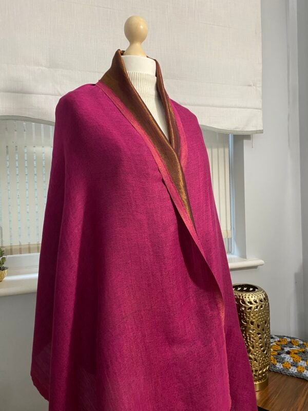 Reversible Fine Wool Shawl-Mulberry-Antique Copper - Image 7