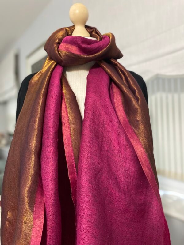 Reversible Fine Wool Shawl-Mulberry-Antique Copper - Image 5