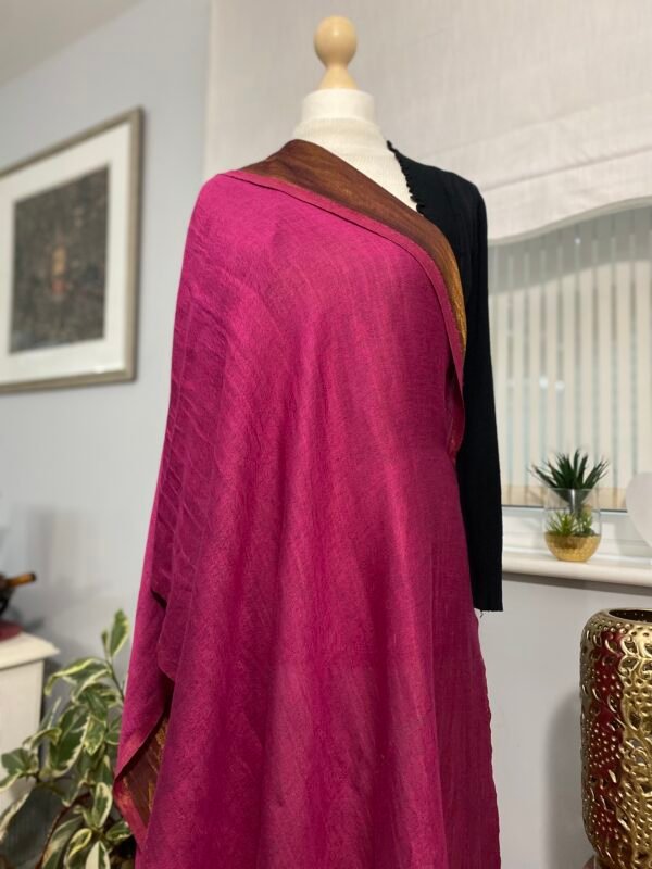 Reversible Fine Wool Shawl-Mulberry-Antique Copper - Image 4