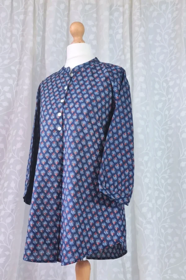 Indigo Hand Block Print Pure Cotton Tunic Top