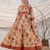 Empire Yoke Cotton Midaxi - Floral Block Print Boho dress