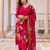 floral straight kurta set hand embroidered premium modal silk-ethnic indian women's suit