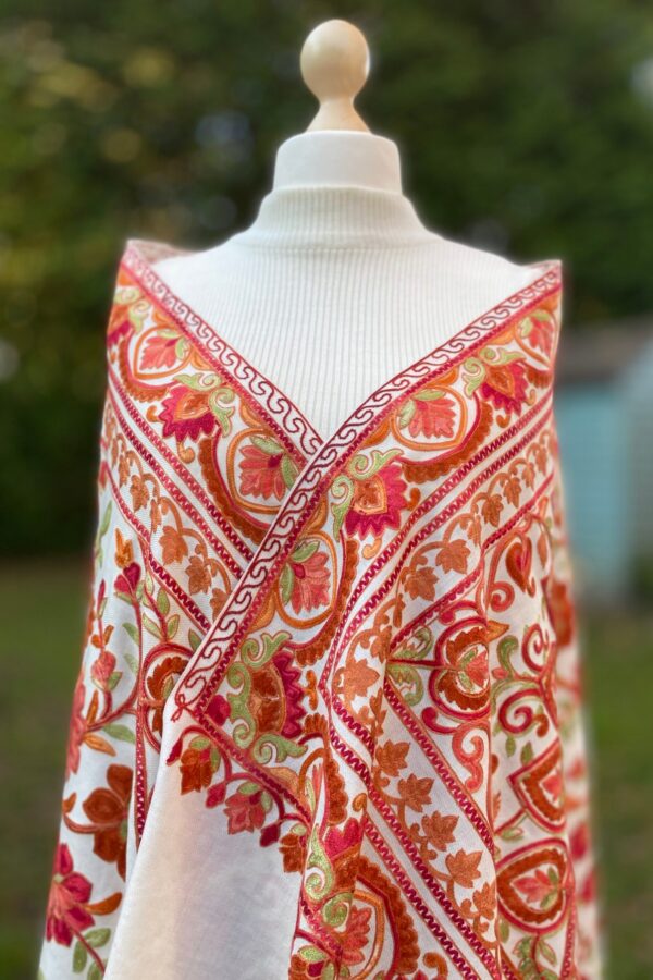 Luxury Wool embroidered Shawl Winter Wrap