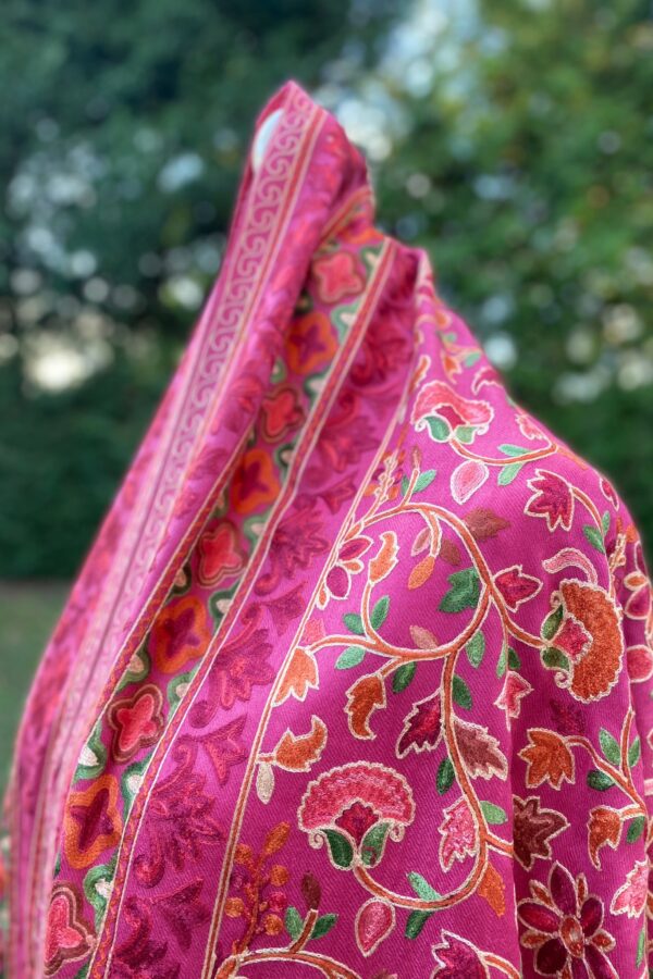 Luxury Wool embroidered Shawl Winter Wrap.