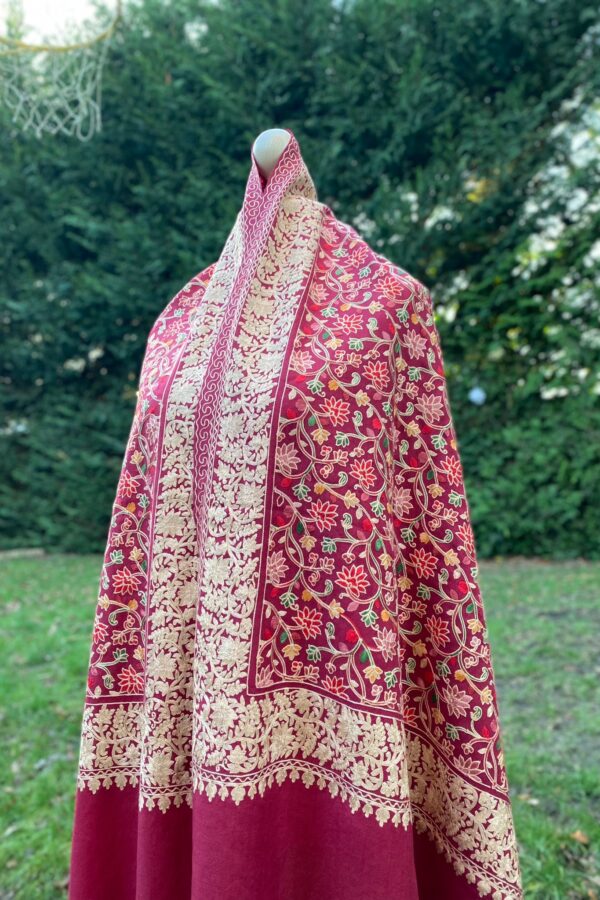 Luxury Wool embroidered Shawl Winter Wrap