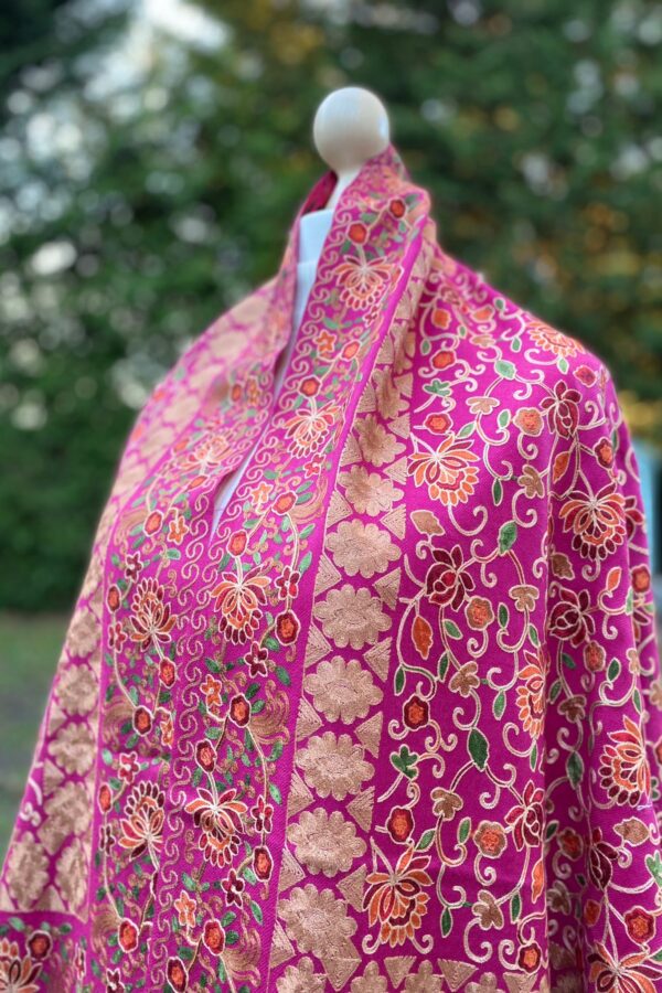 Embroidered Luxury wool Shawl Winter Wrap
