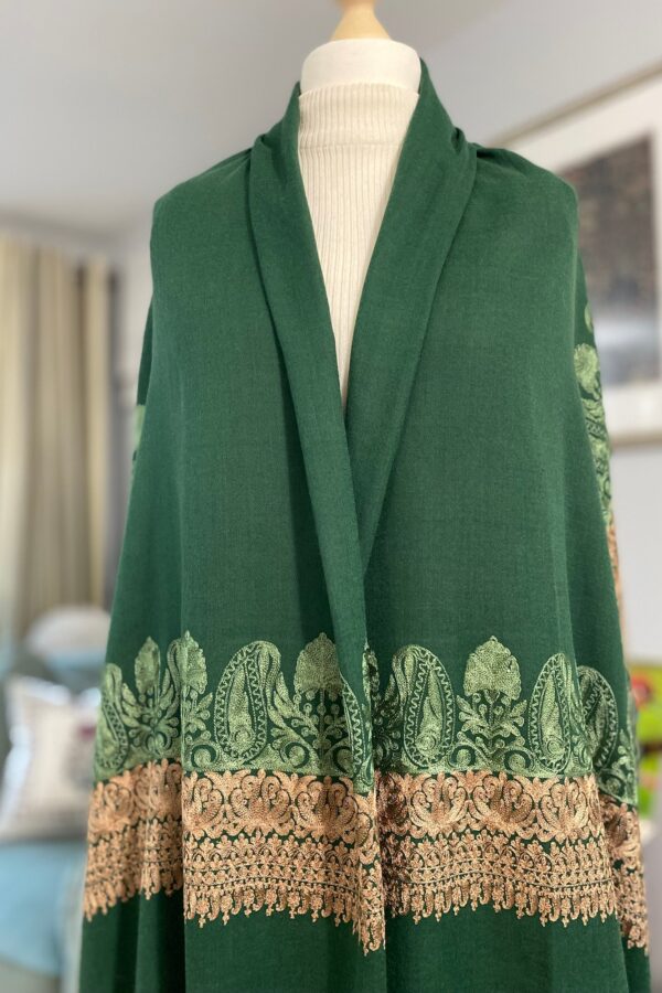 Embroiderd Wool Silk Shawl Lightweight Luxery Wrap