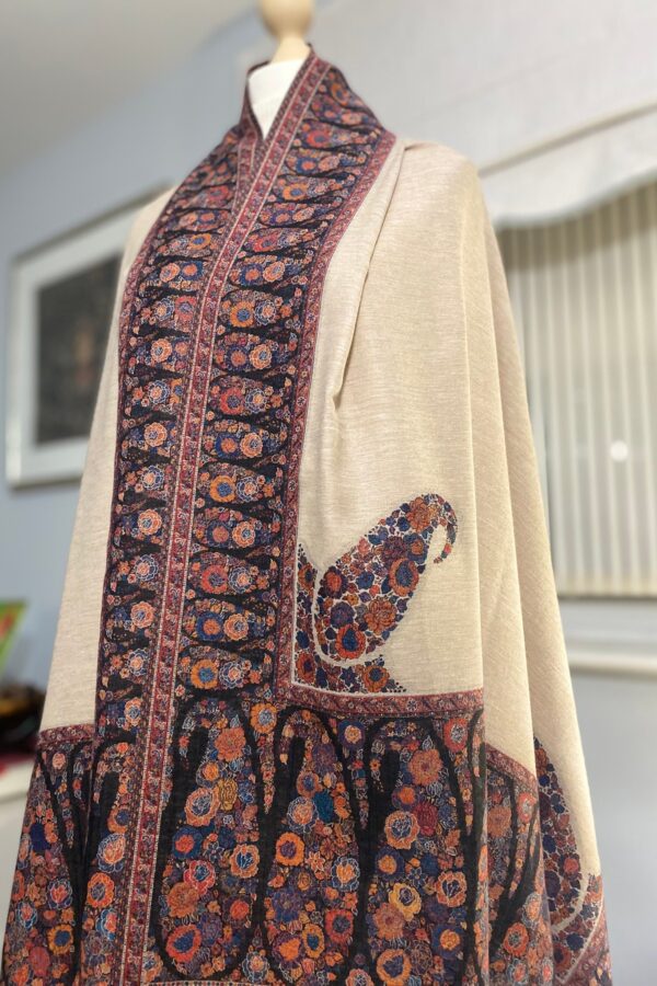 Luxury Wool Shawl-Kani Paisley Border Winter Wrap