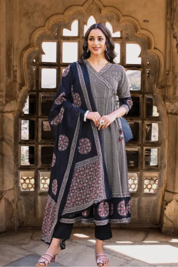 Anarkali Kurta Set In Pure Cotton