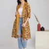 iris long jacket in stunning floral print -pure cotton spring summer