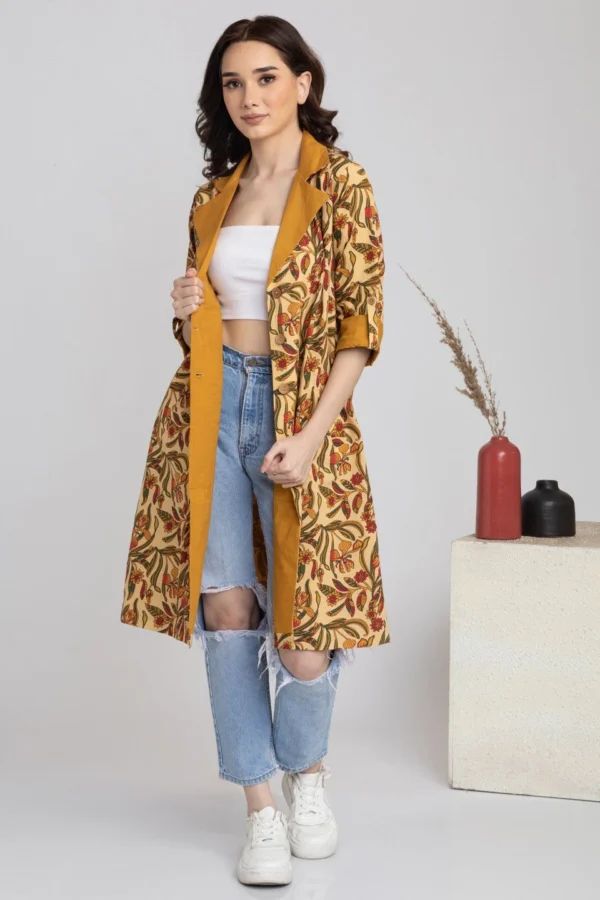 Iris Long Jacket In Stunning Floral Print -Pure Cotton Spring summer
