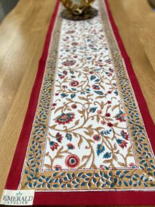 Table Runners Hand Block Printed Cotton Canvas