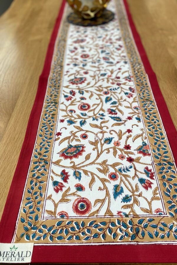Table Runners Hand Block Printed Cotton Canvas