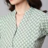 pure cotton tunic-hand block print cool green blouse