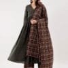 Anarkali Kurta Set In Pure Cotton-Hand Block Print Ethnic Indian dress-Black