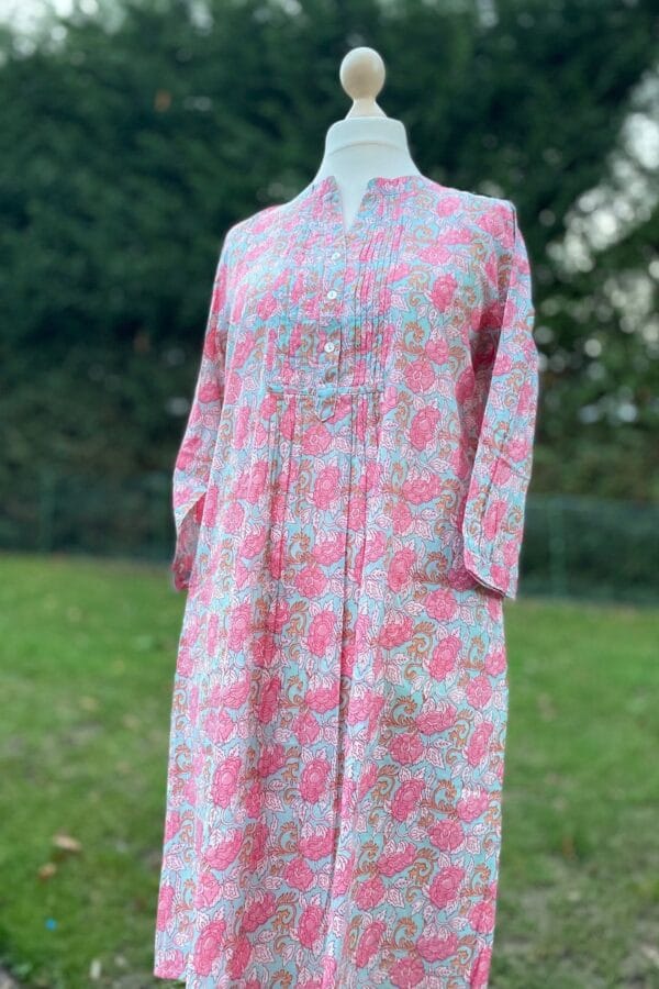 Floral Pure Cotton A-Line Summer Dress With Pockets