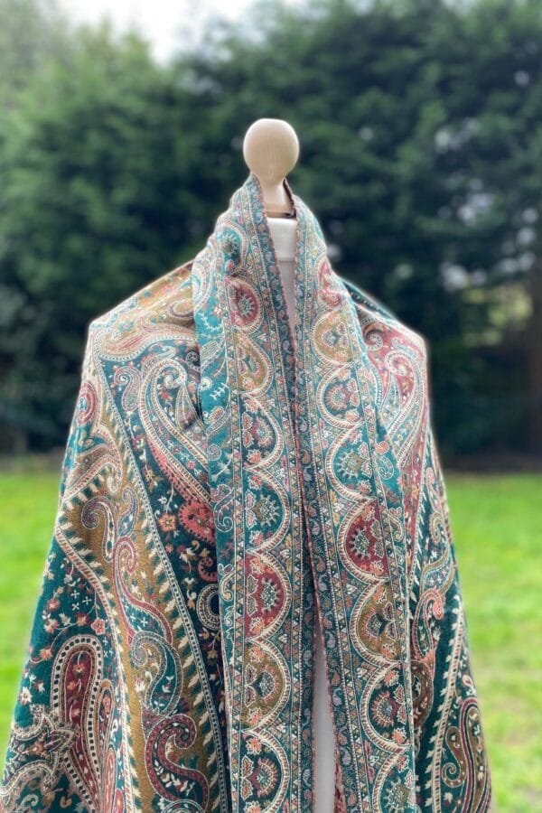 Kalamkari Kani Shawl Intricate Paisley Persian Woven Pattern Luxury Wool