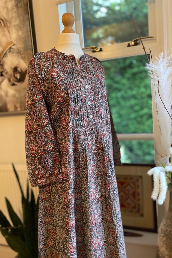 Pure Cotton A-Line Dress With Pockets-Summer Tunic Dress