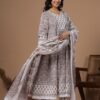 anarkali kurta set-floral pure cotton indian ethnic kurta set-women's suit