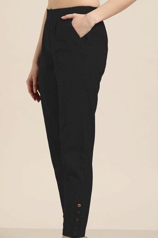 Pants In Cotton Slub Fabric