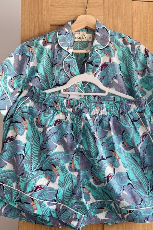 Pure Cotton Shorts Set - Hand Block Botanical Print Loungewear