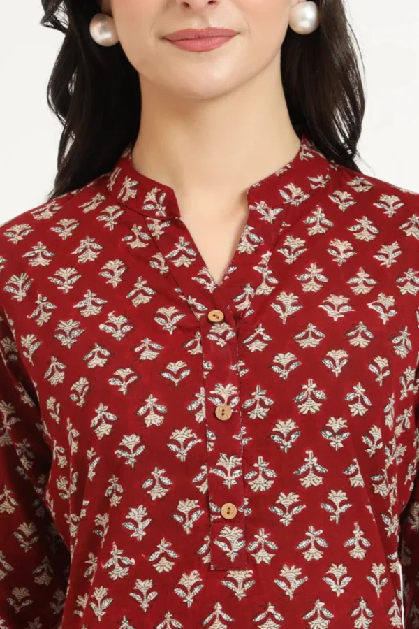 INDIAN RED TUNIC WITH SIDE SLITS