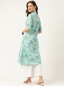 GREEN A-LINE KURTA 3