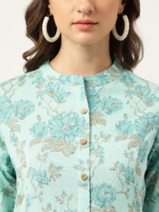 GREEN-A-LINE-Cotton KURTA-