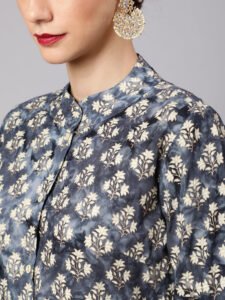 Grey & gold women’s formal shirt