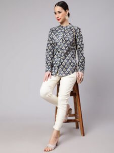 Grey & Gold Shirt for women